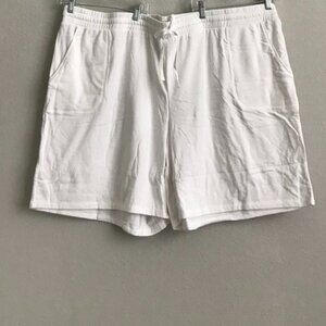 AnyBody Towel Terry Bermuda Shorts - White (Sz 4X) a498723